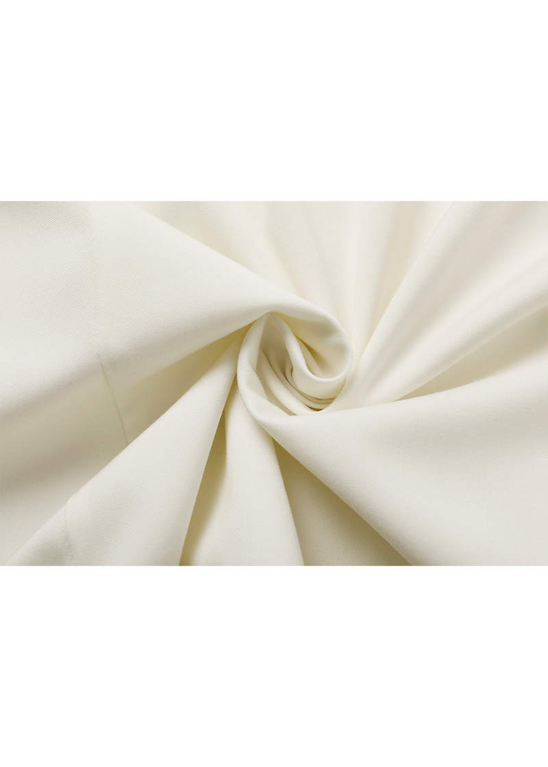 SALAZIA Ivory Polyester-Viscose Blend Short-Sleeve Dresses
