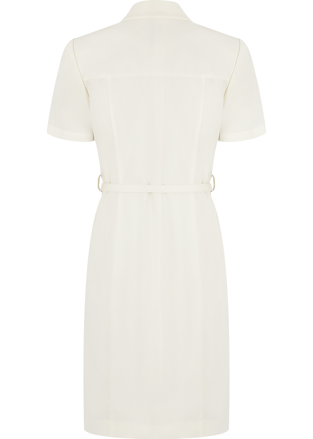 SALAZIA Ivory Polyester-Viscose Blend Short-Sleeve Dresses