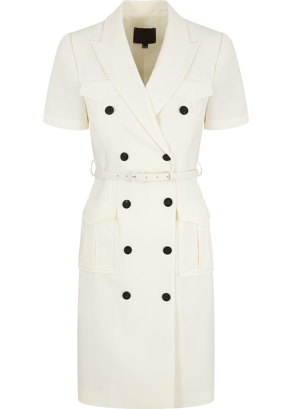 SALAZIA Ivory Polyester-Viscose Blend Short-Sleeve Dresses