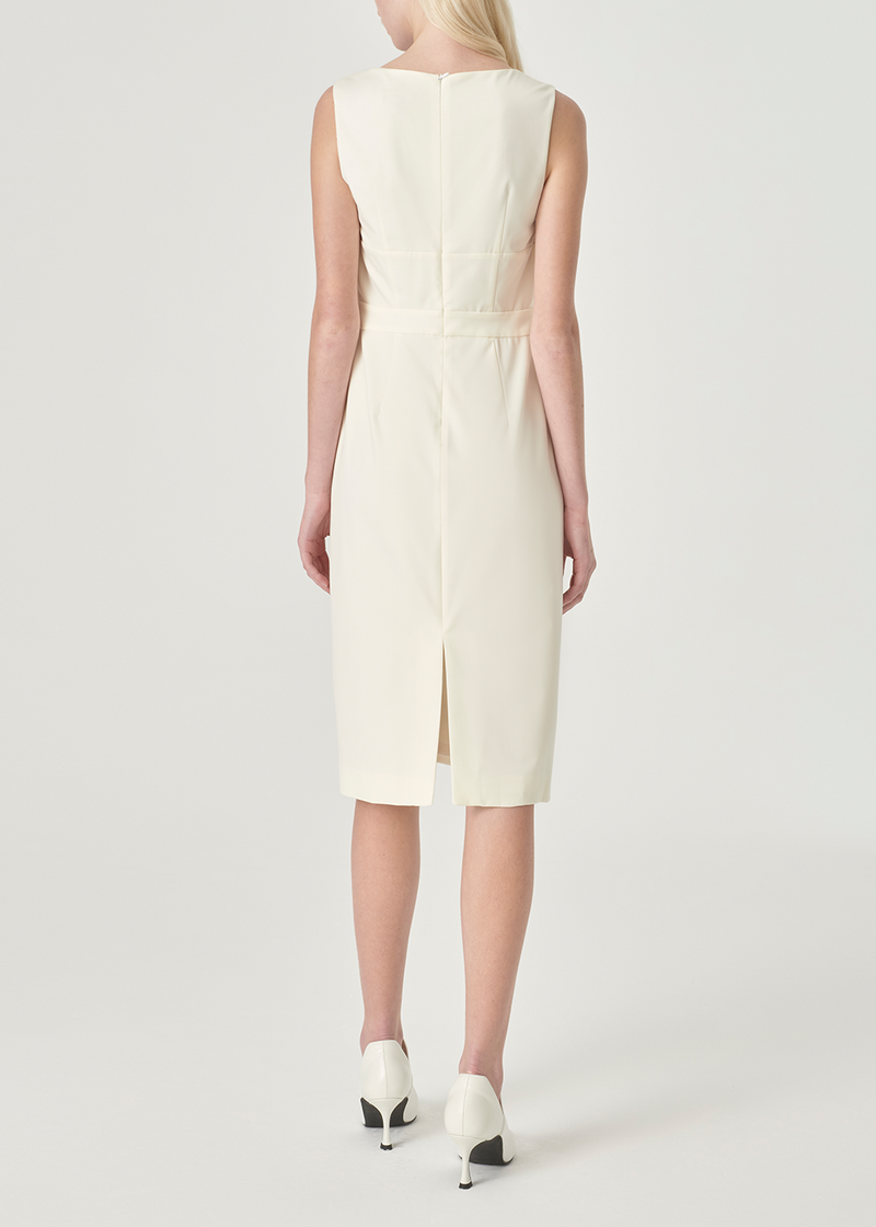 SALAZIA Ivory Polyester-Viscose Blend Dresses