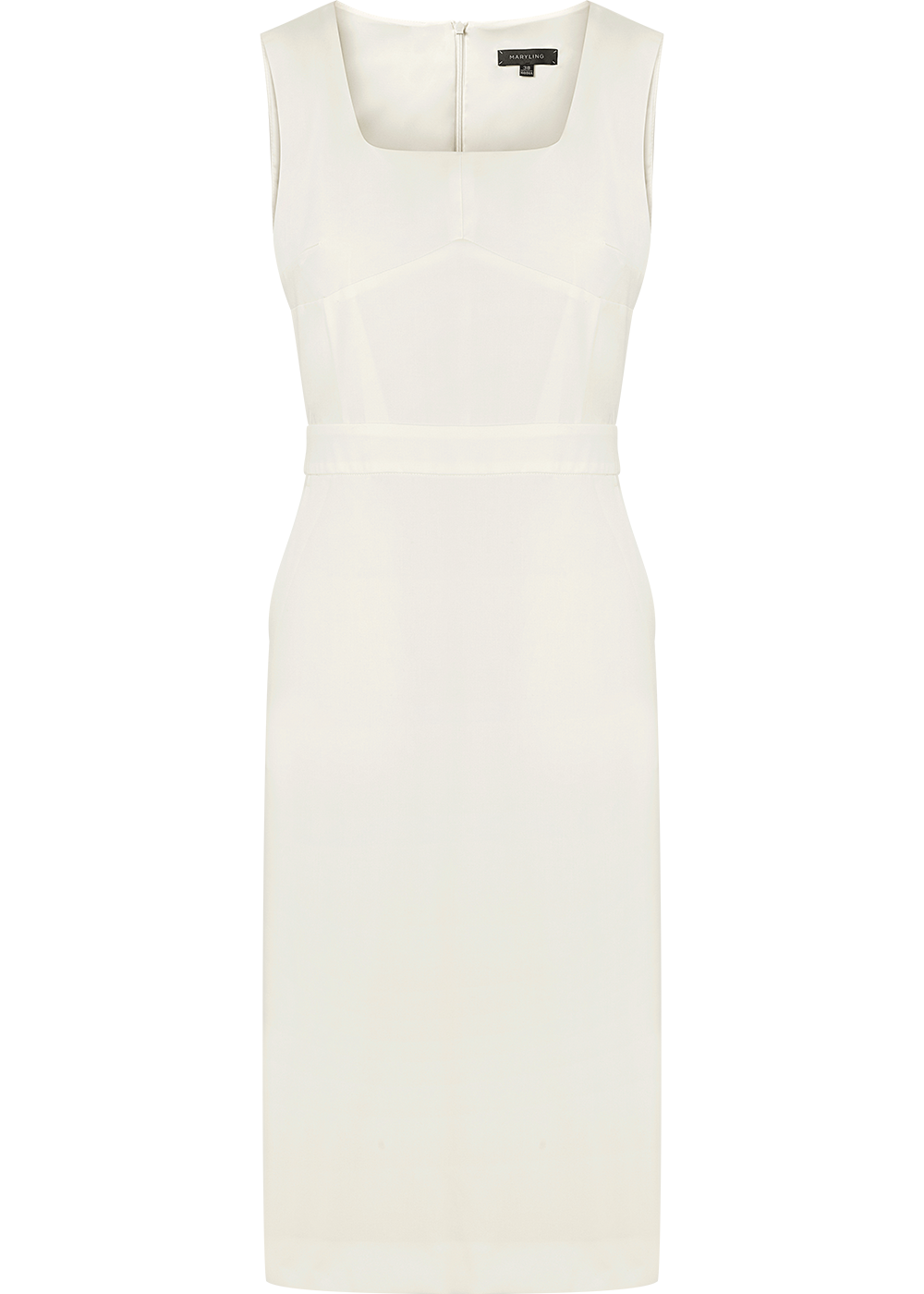 SALAZIA Ivory Polyester-Viscose Blend Dresses