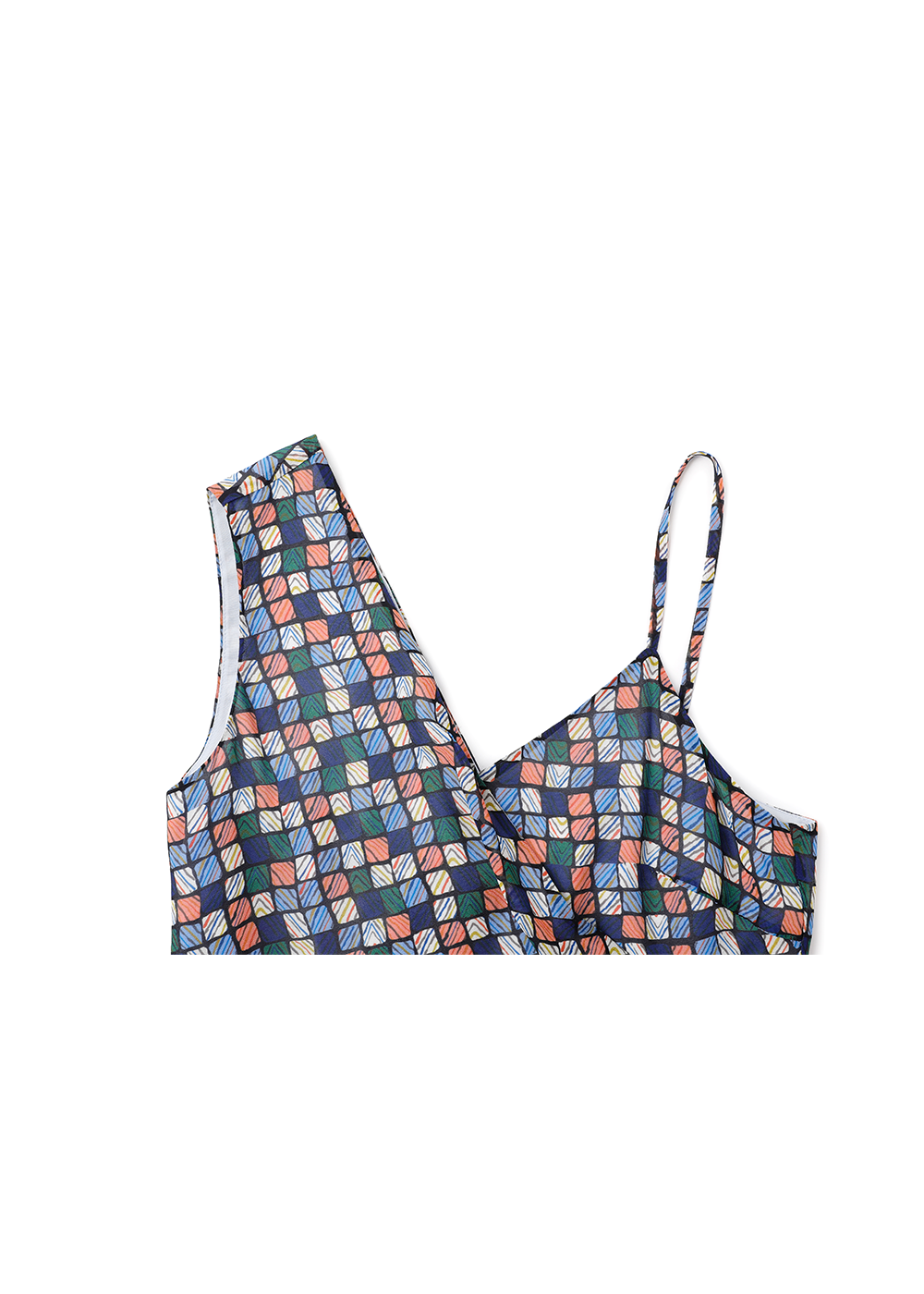 SALAZIA Blue Dreamy Squares Maxi Dresses