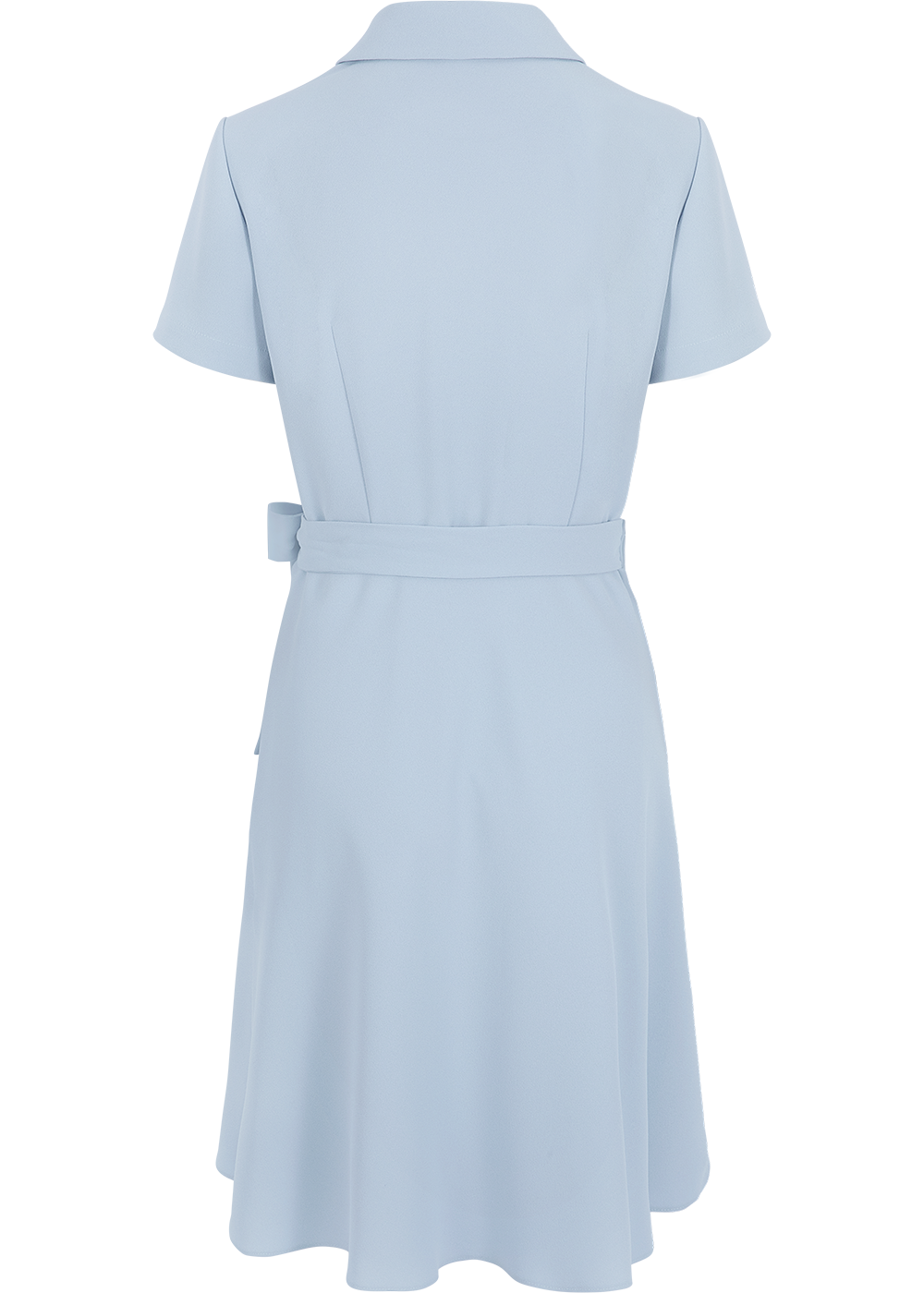 SALAZIA Misty Blue Triacetate Short-Sleeve Dresses