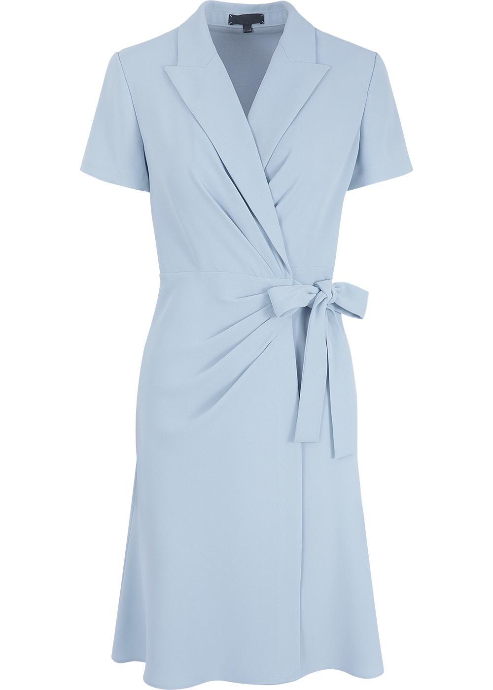 SALAZIA Misty Blue Triacetate Short-Sleeve Dresses