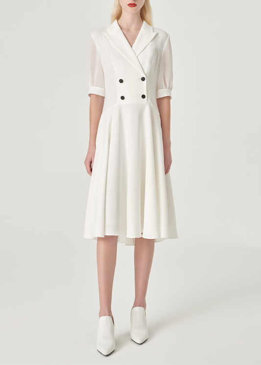 SALAZIA White Triacetate-Silk Blend Dresses