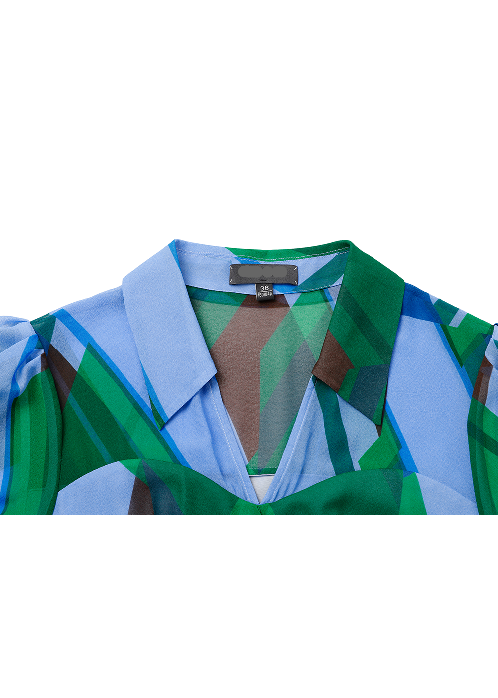 SALAZIA Blue-Green Seabed Ripple Short-Sleeve Dresses