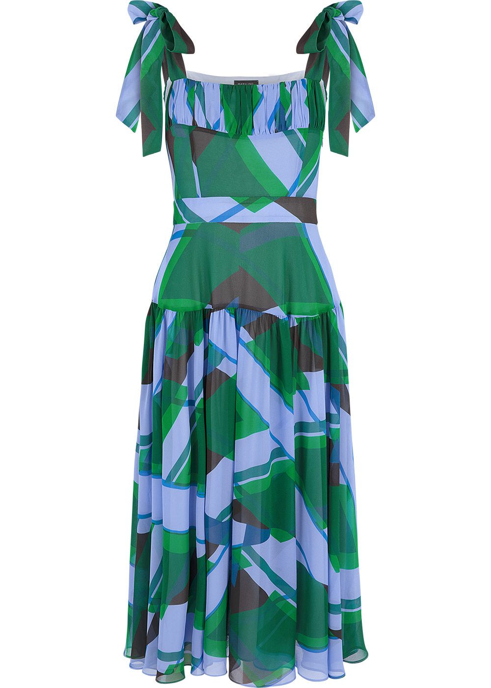 SALAZIA Blue-Green Seabed Ripple Maxi Dresses