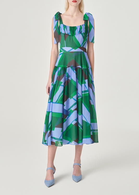 SALAZIA Blue-Green Seabed Ripple Maxi Dresses