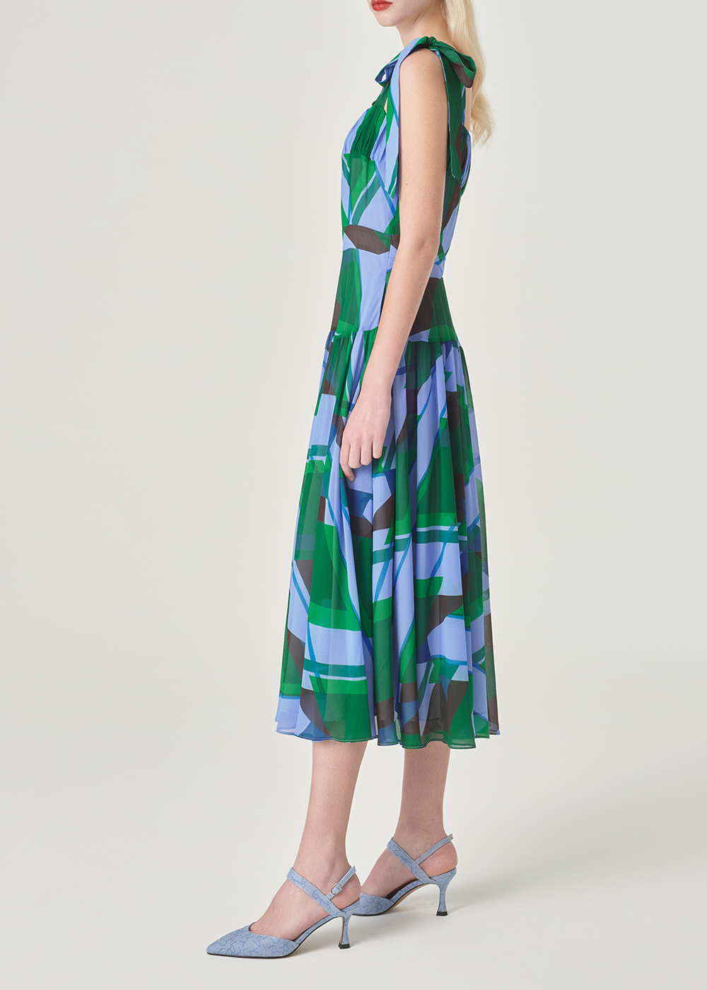 SALAZIA Blue-Green Seabed Ripple Maxi Dresses