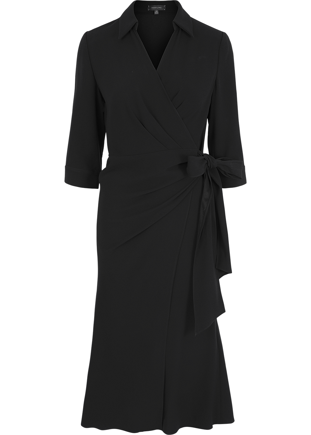 SALAZIA Black Triacetate Blend Short-Sleeve Dresses