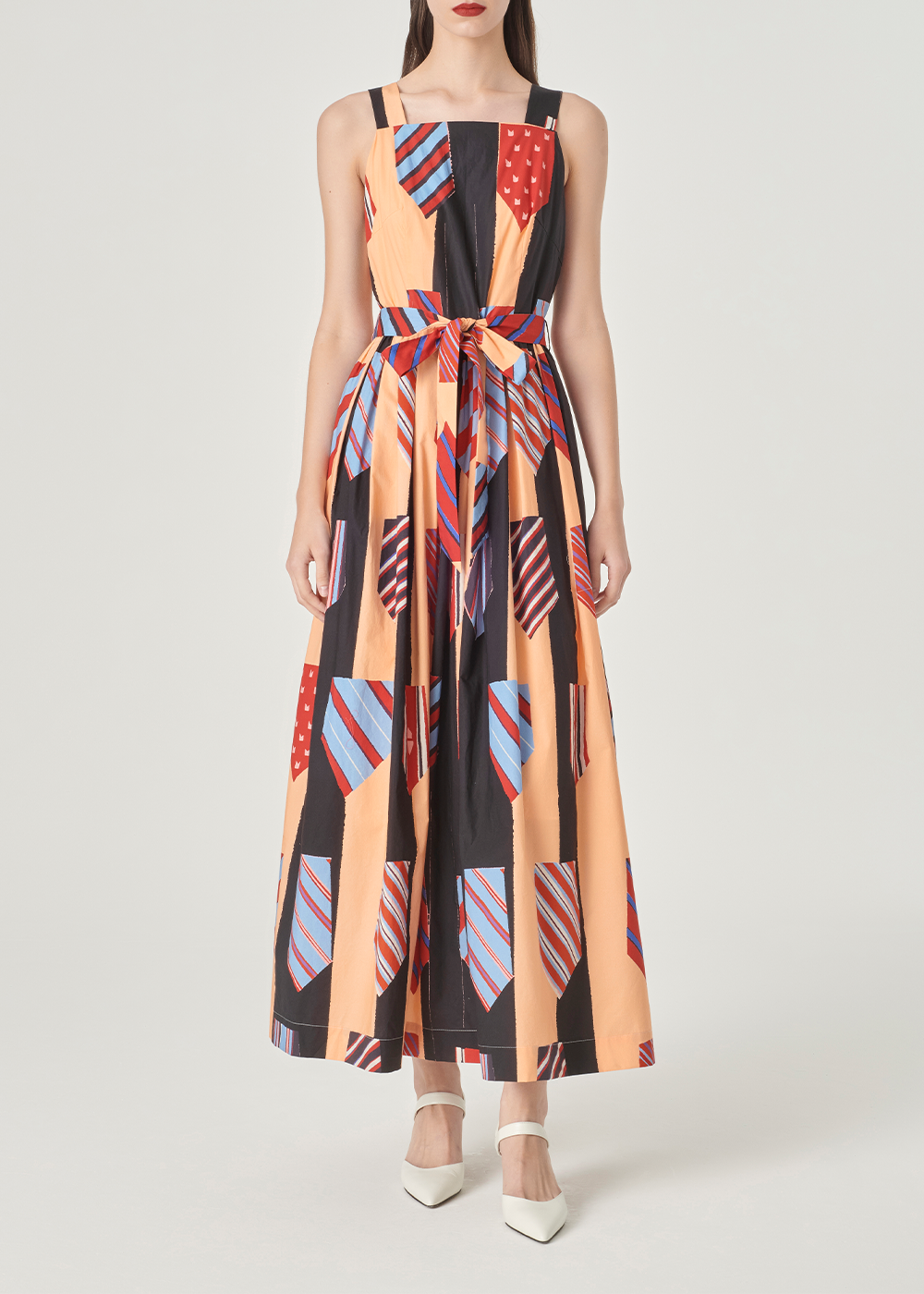 SALAZIA Pink-Orange Dream Bow Maxi Dresses
