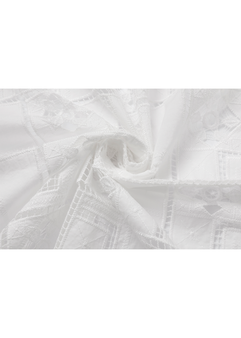 SALAZIA White Embroidered Cotton Dresses
