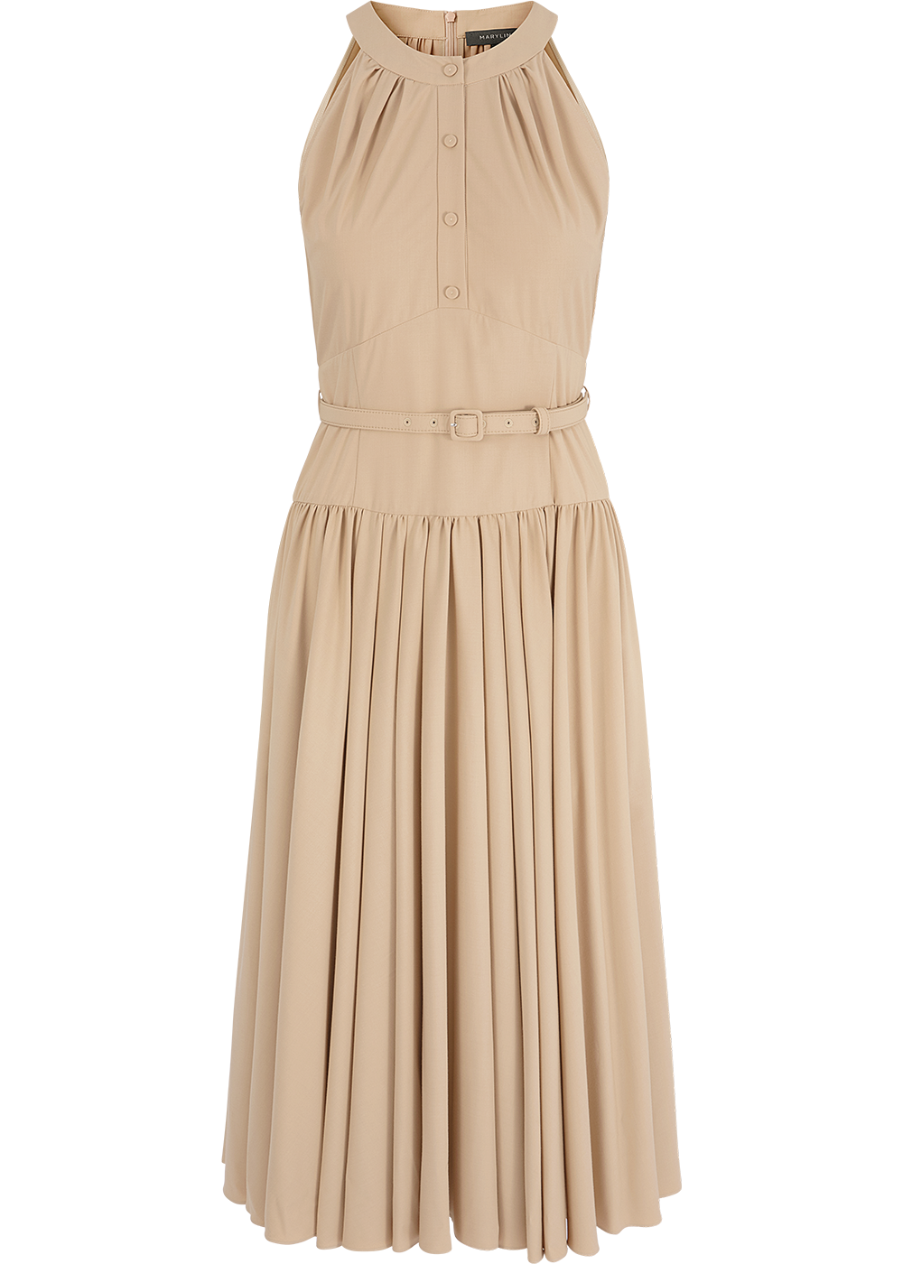 SALAZIA Sand Viscose Blend Shift Dresses
