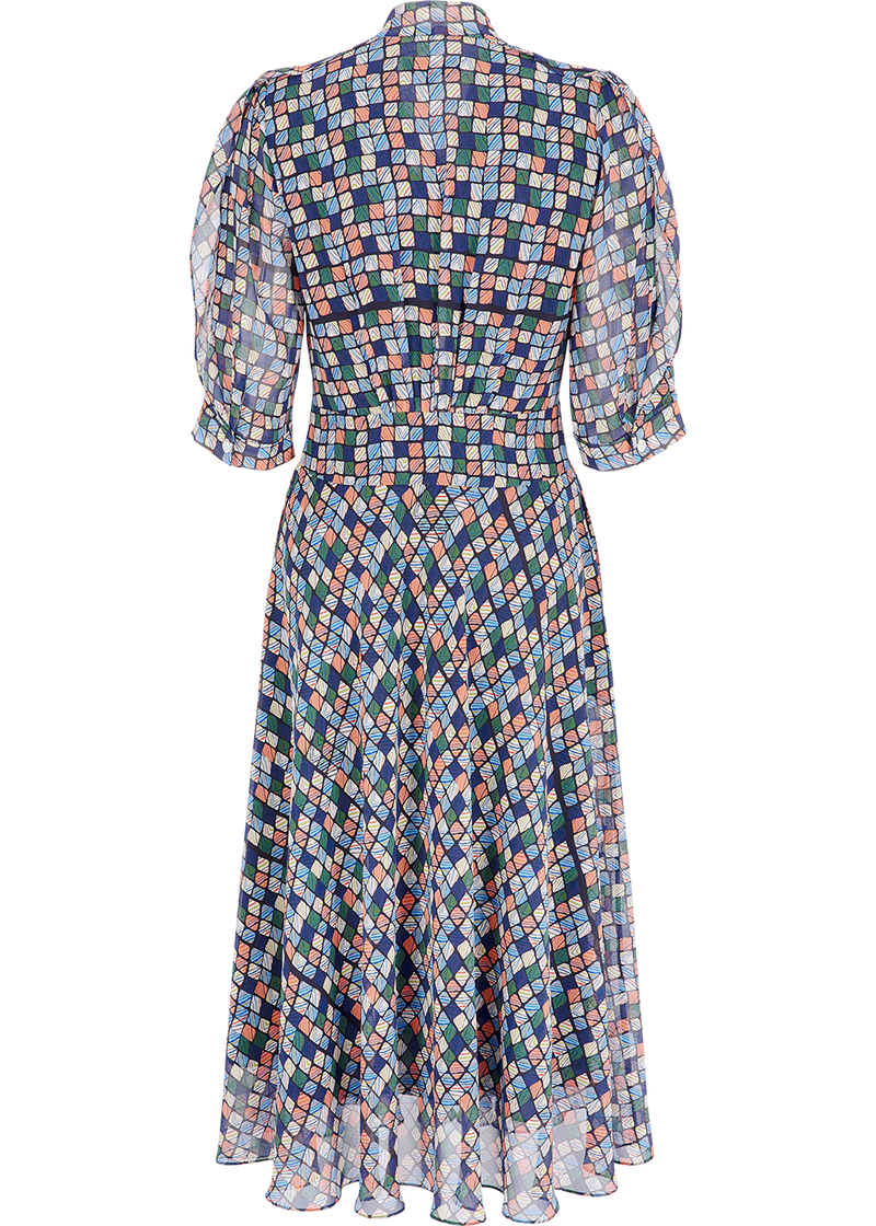 SALAZIA Blue Dreamy Squares Dresses