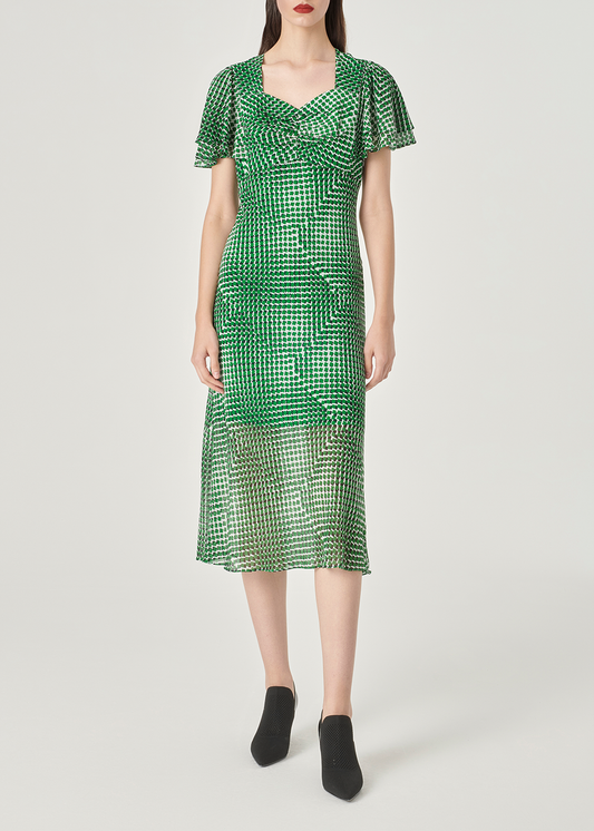 SALAZIA Green Gingham Shift Dresses