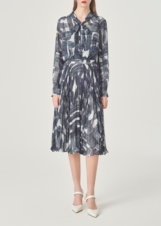 SALAZIA Black-White Brushstroke Skirts