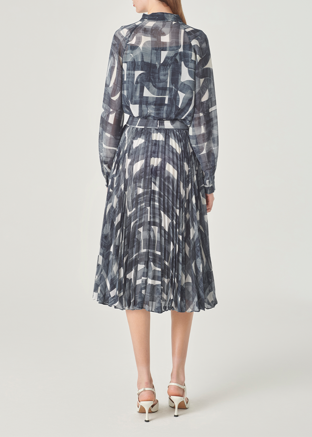 SALAZIA Black-White Brushstroke Skirts