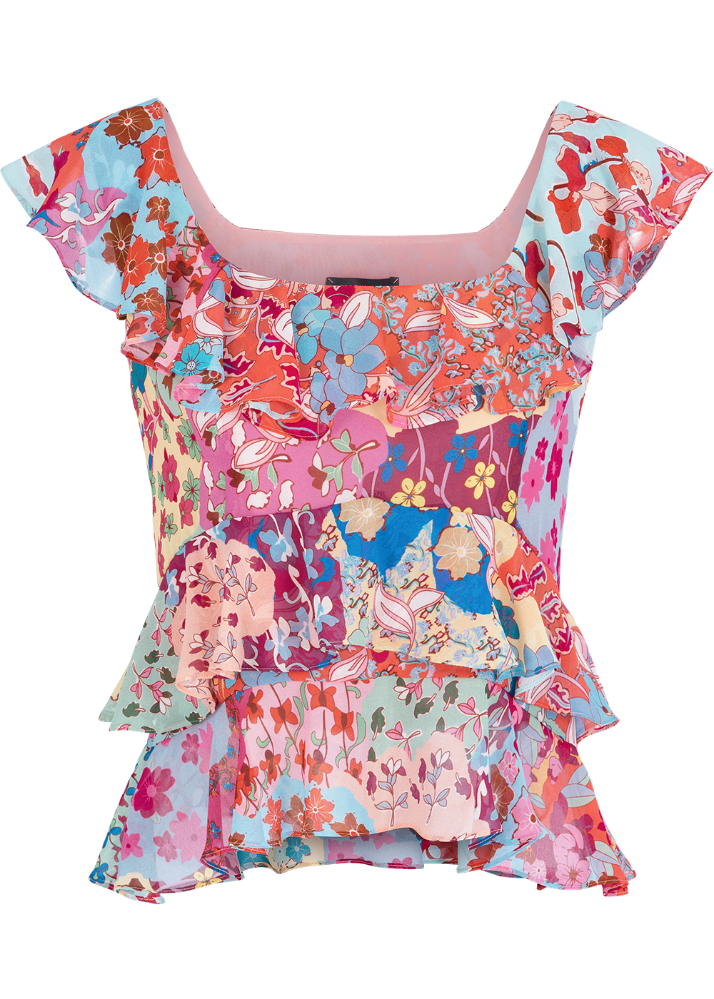 SALAZIA Pink-Blue Dream Garden Blouses