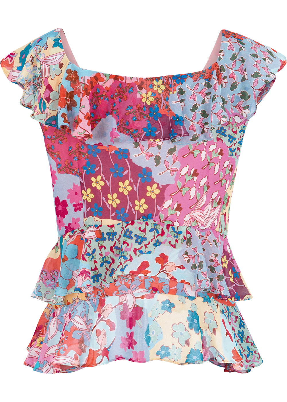 SALAZIA Pink-Blue Dream Garden Blouses