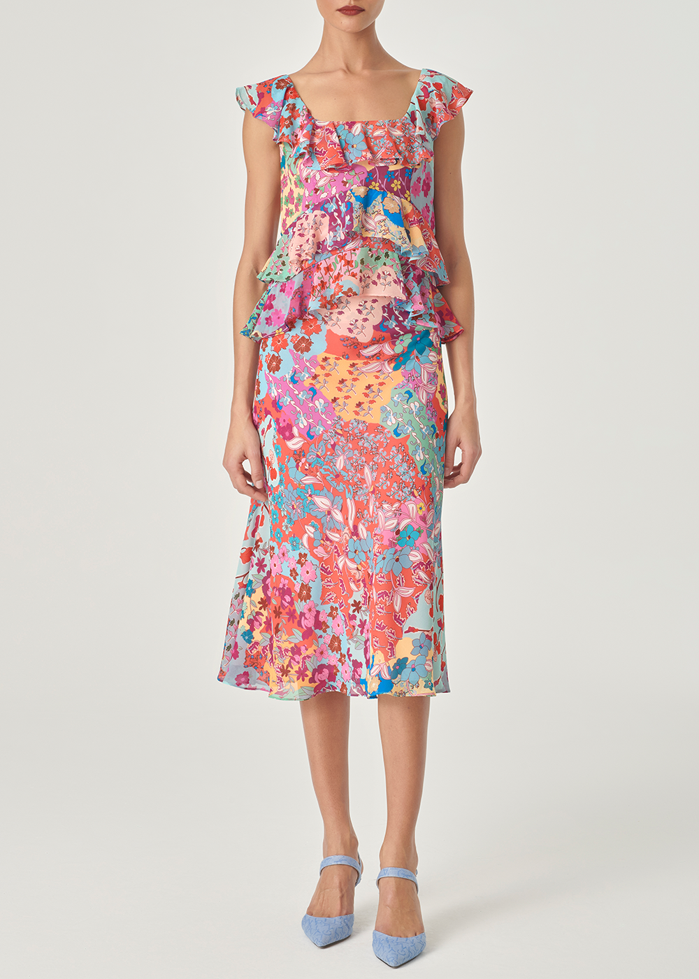 SALAZIA Pink-Blue Dream Garden Blouses