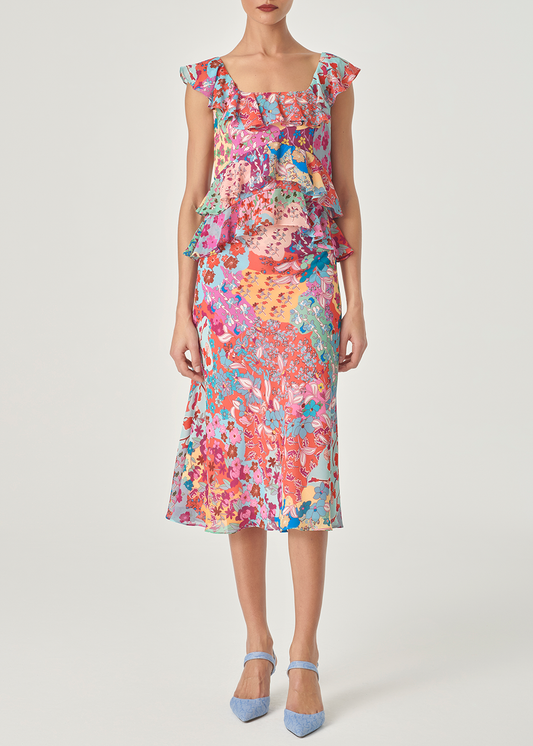 SALAZIA Pink-Blue Dream Garden Blouses