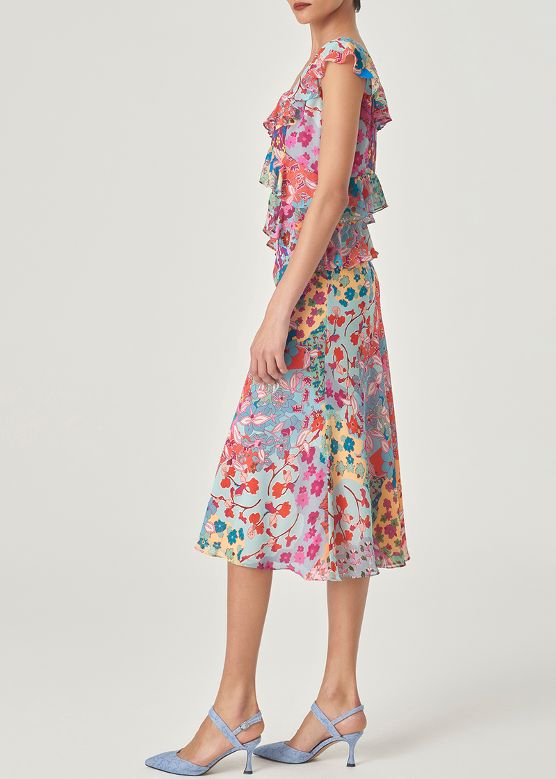 SALAZIA Pink-Blue Dream Garden Blouses