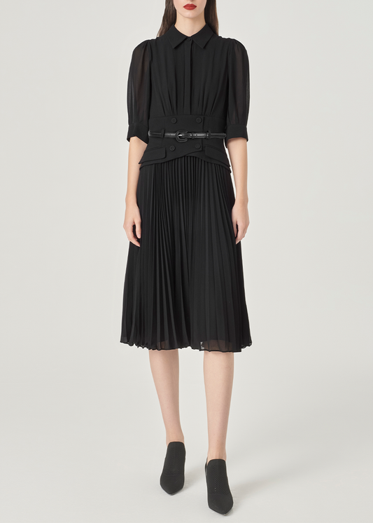 SALAZIA Black Mixed-Media Shift Dresses