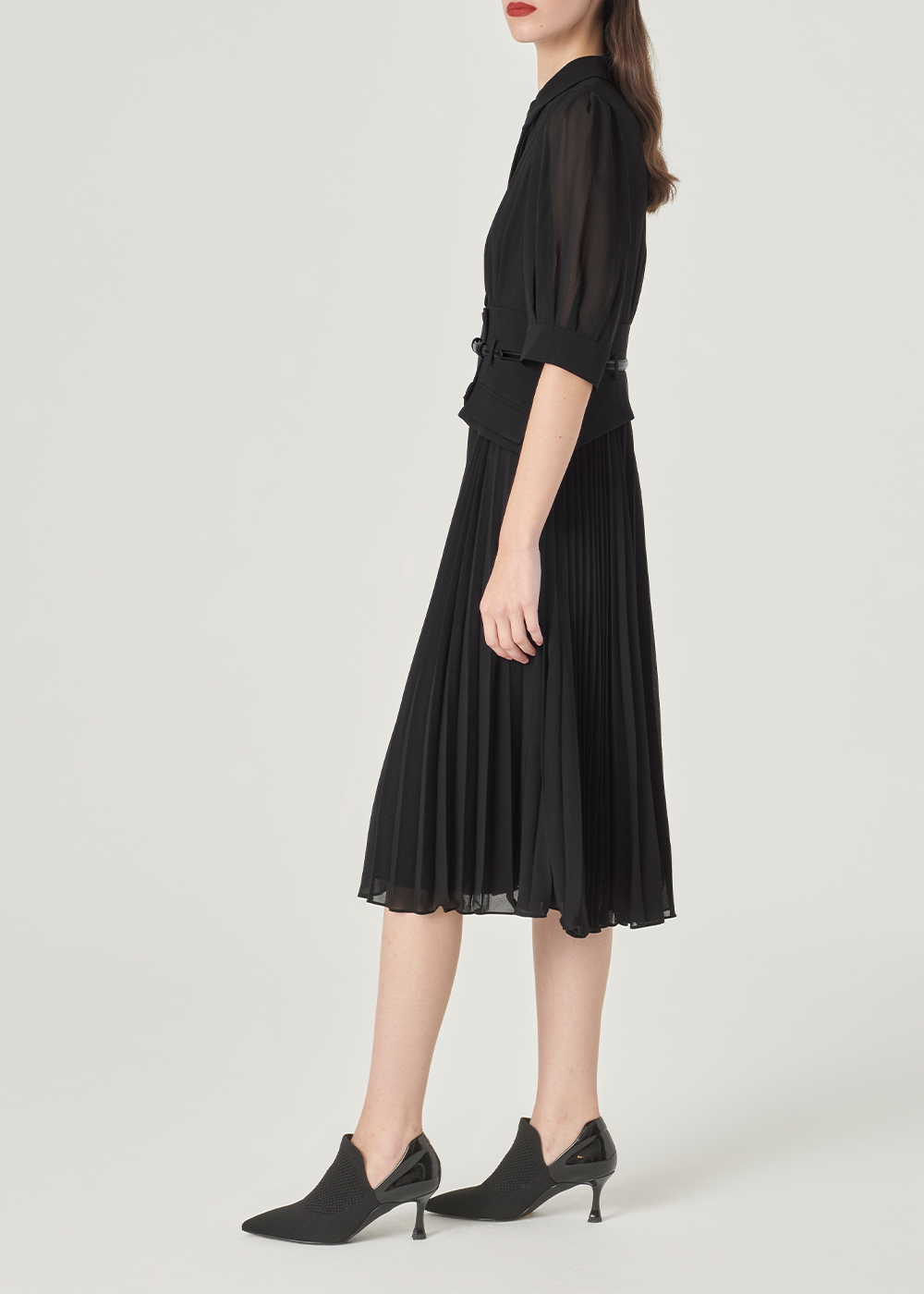 SALAZIA Black Mixed-Media Shift Dresses
