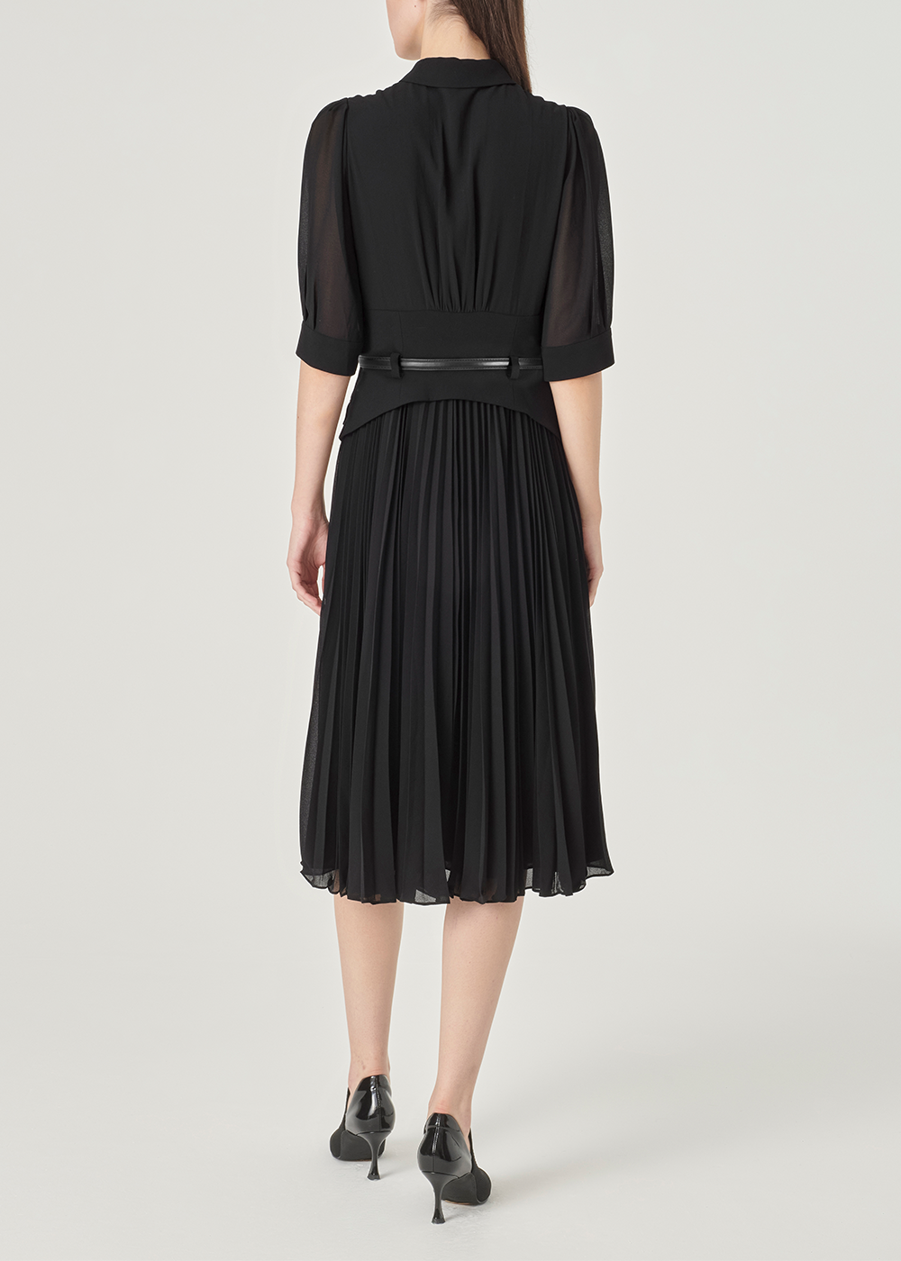 SALAZIA Black Mixed-Media Shift Dresses
