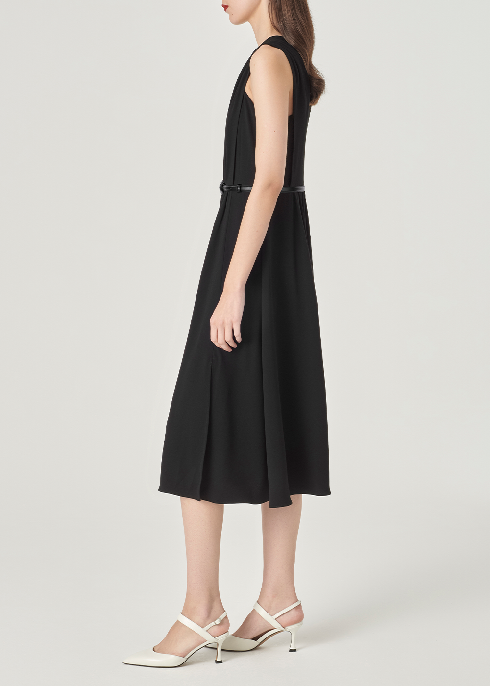 SALAZIA Black Triacetate Long-Sleeve Dresses