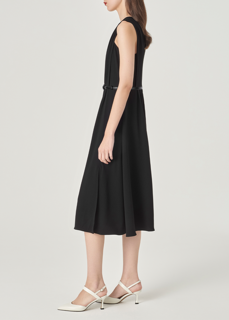 SALAZIA Black Triacetate Long-Sleeve Dresses
