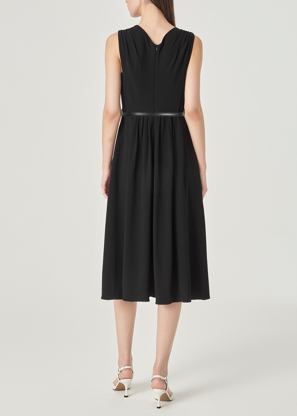 SALAZIA Black Triacetate Long-Sleeve Dresses