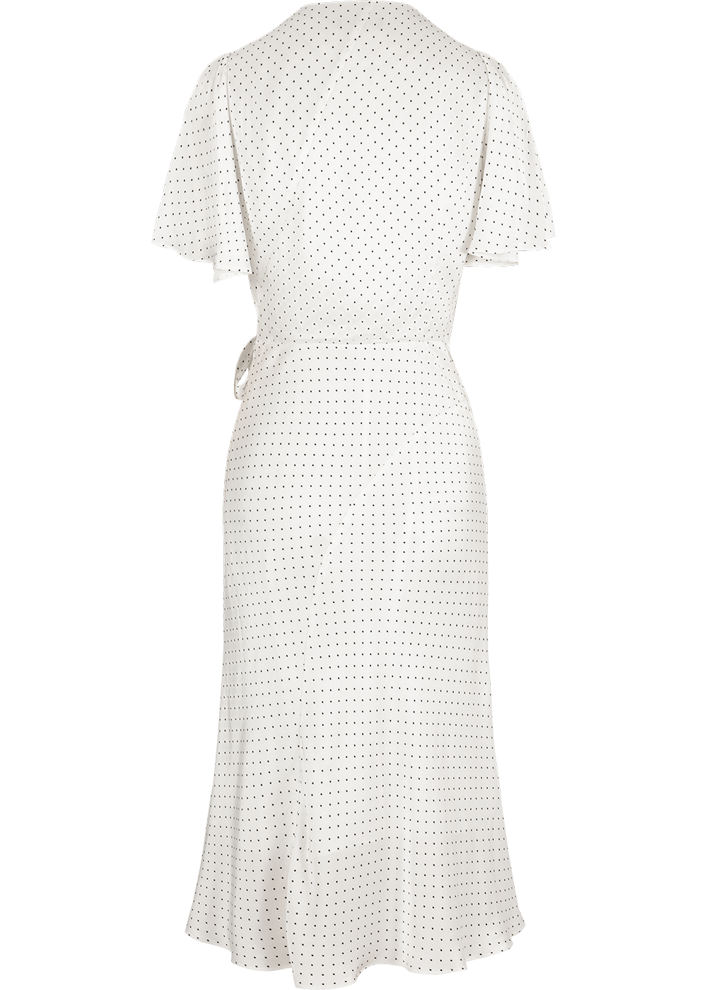 SALAZIA White-Black Polka Dot Viscose Dresses
