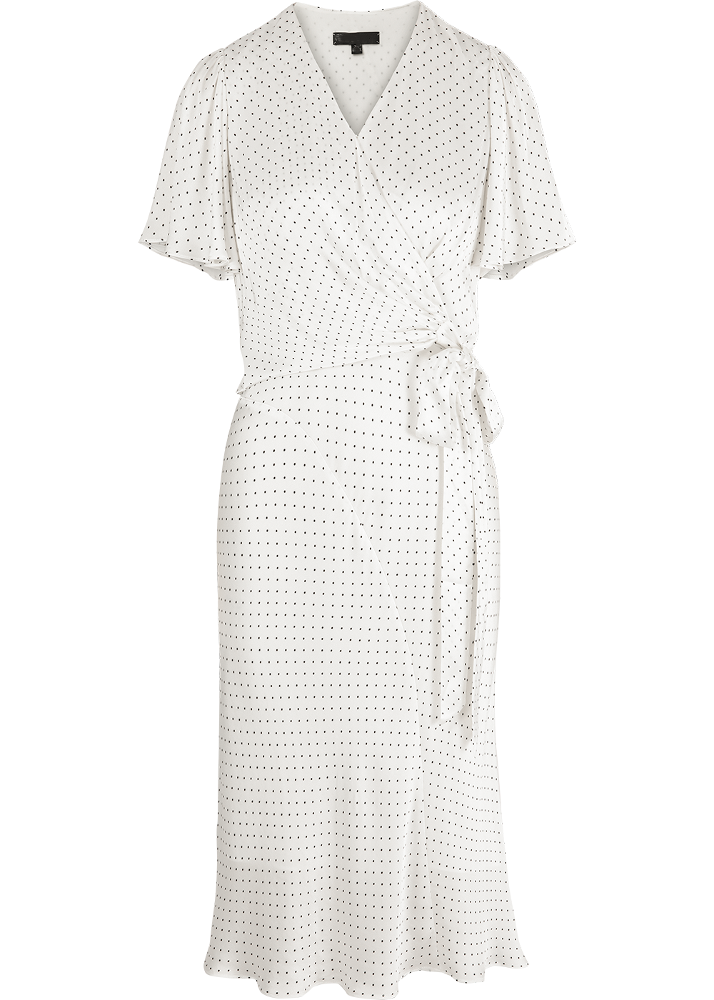 SALAZIA White-Black Polka Dot Viscose Dresses