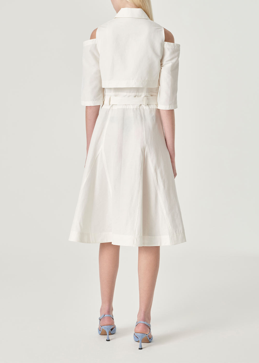 SALAZIA White Linen-Viscose Blend Dresses