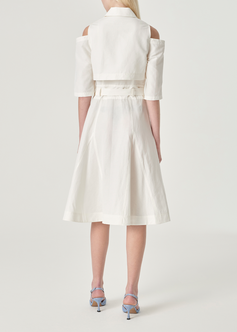 SALAZIA White Linen-Viscose Blend Dresses
