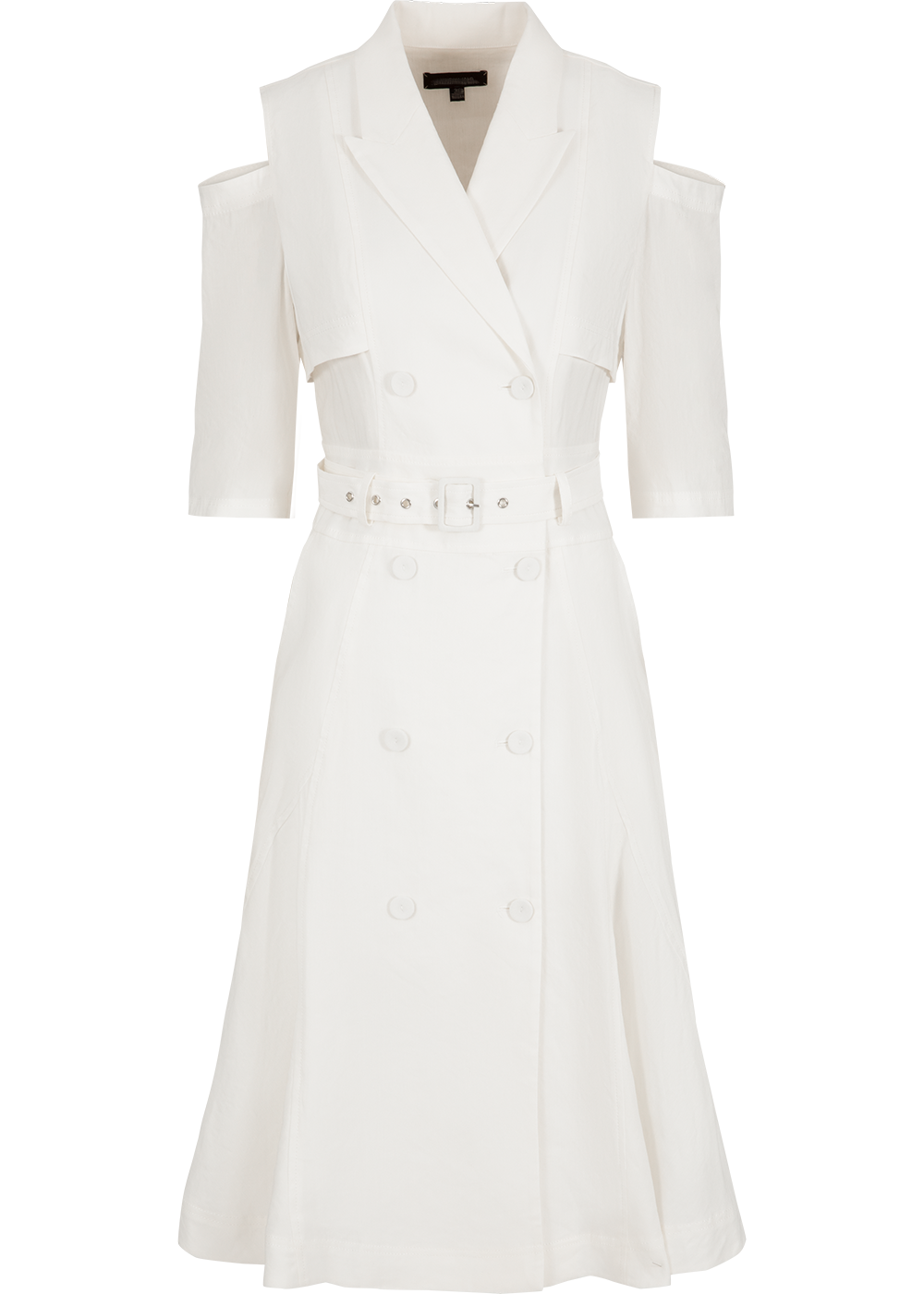 SALAZIA White Linen-Viscose Blend Dresses