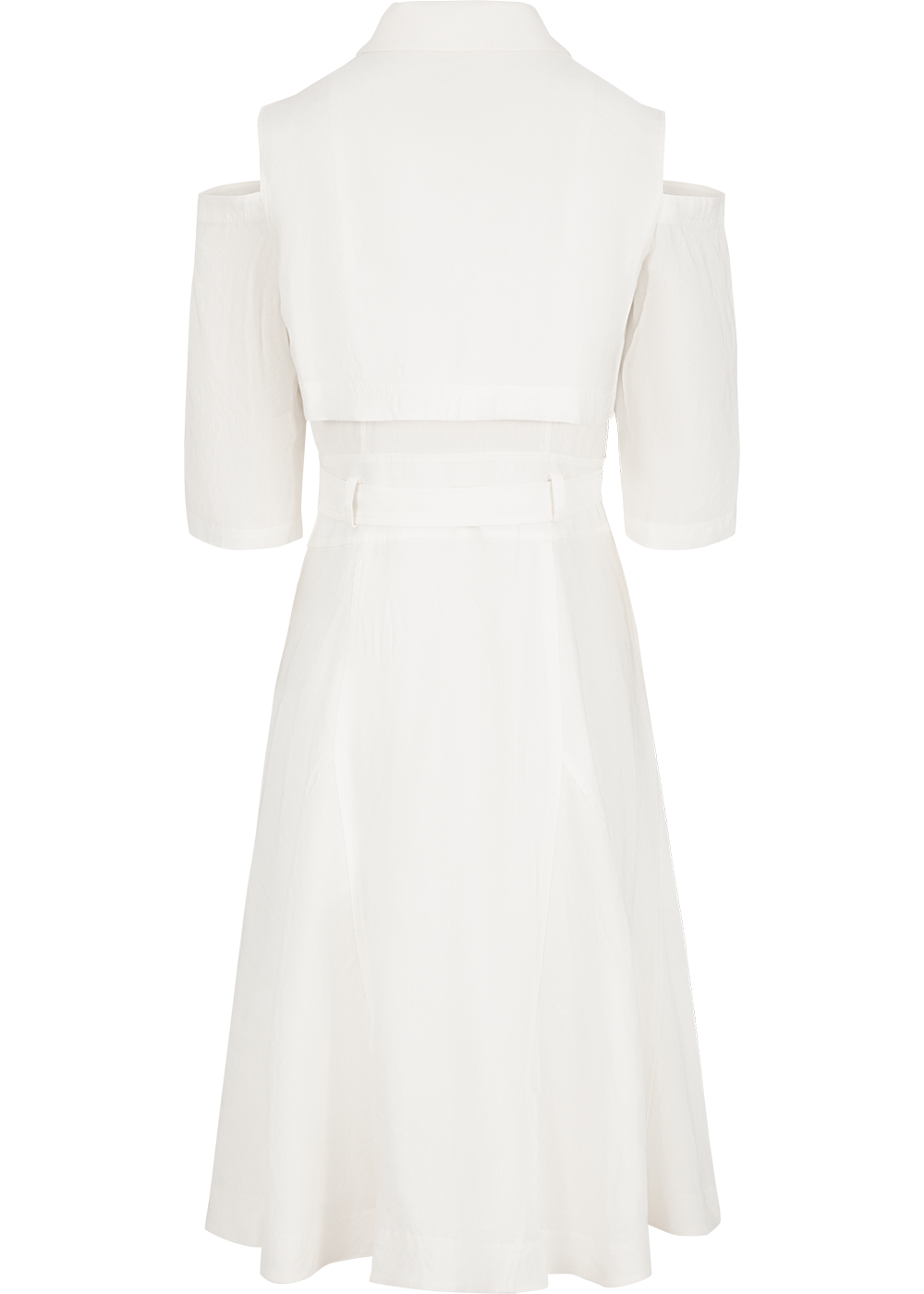 SALAZIA White Linen-Viscose Blend Dresses