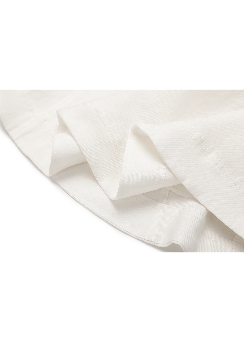 SALAZIA White Linen-Viscose Blend Dresses