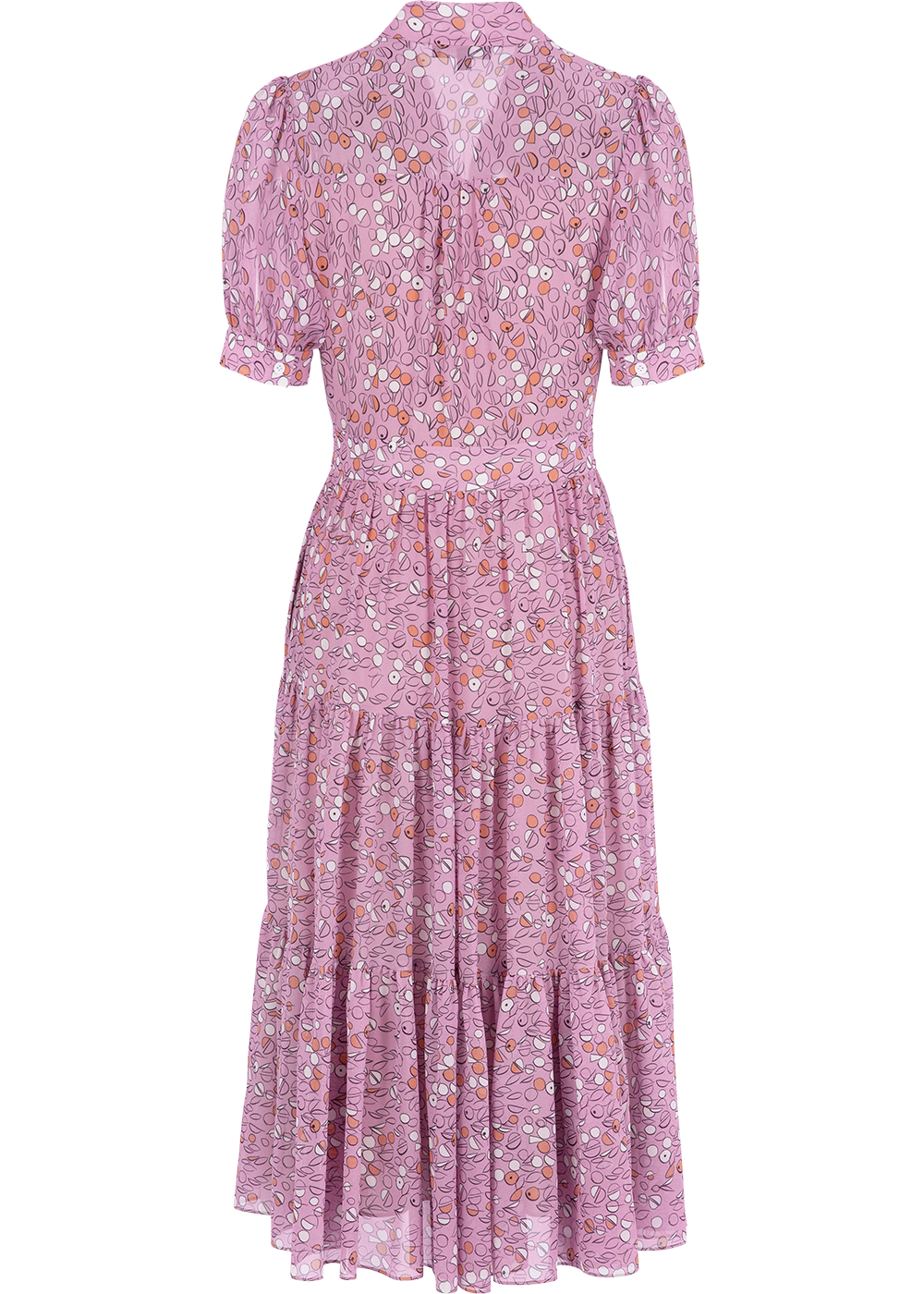 SALAZIA Pink Coral Circle Print Dresses