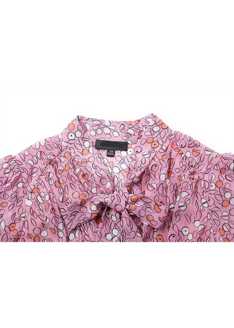 SALAZIA Pink Coral Circle Print Dresses