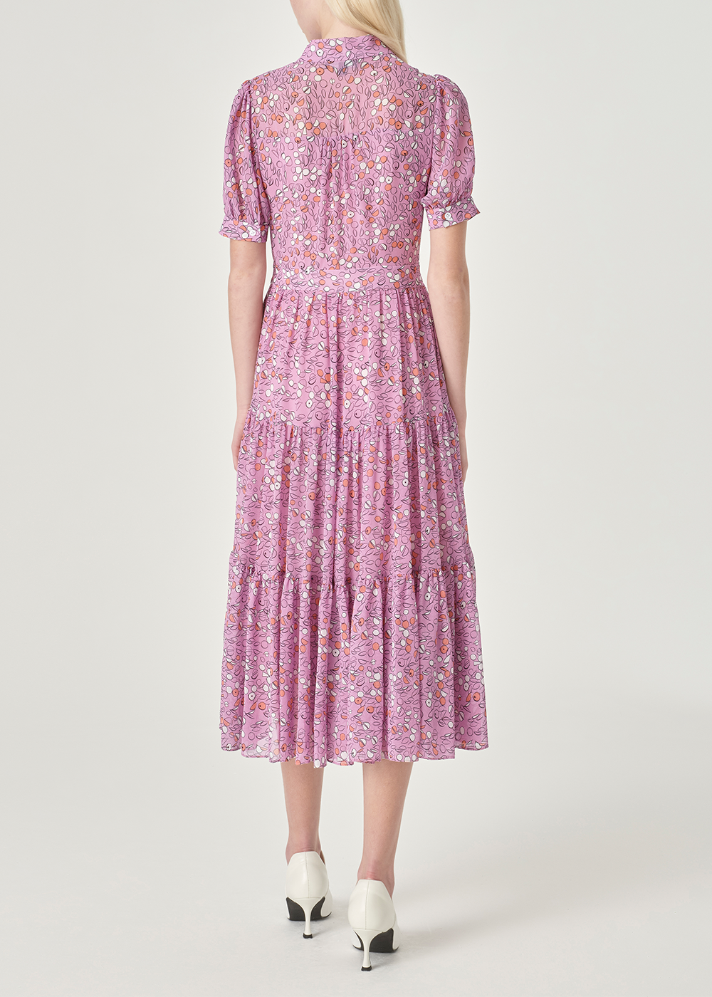 SALAZIA Pink Coral Circle Print Dresses