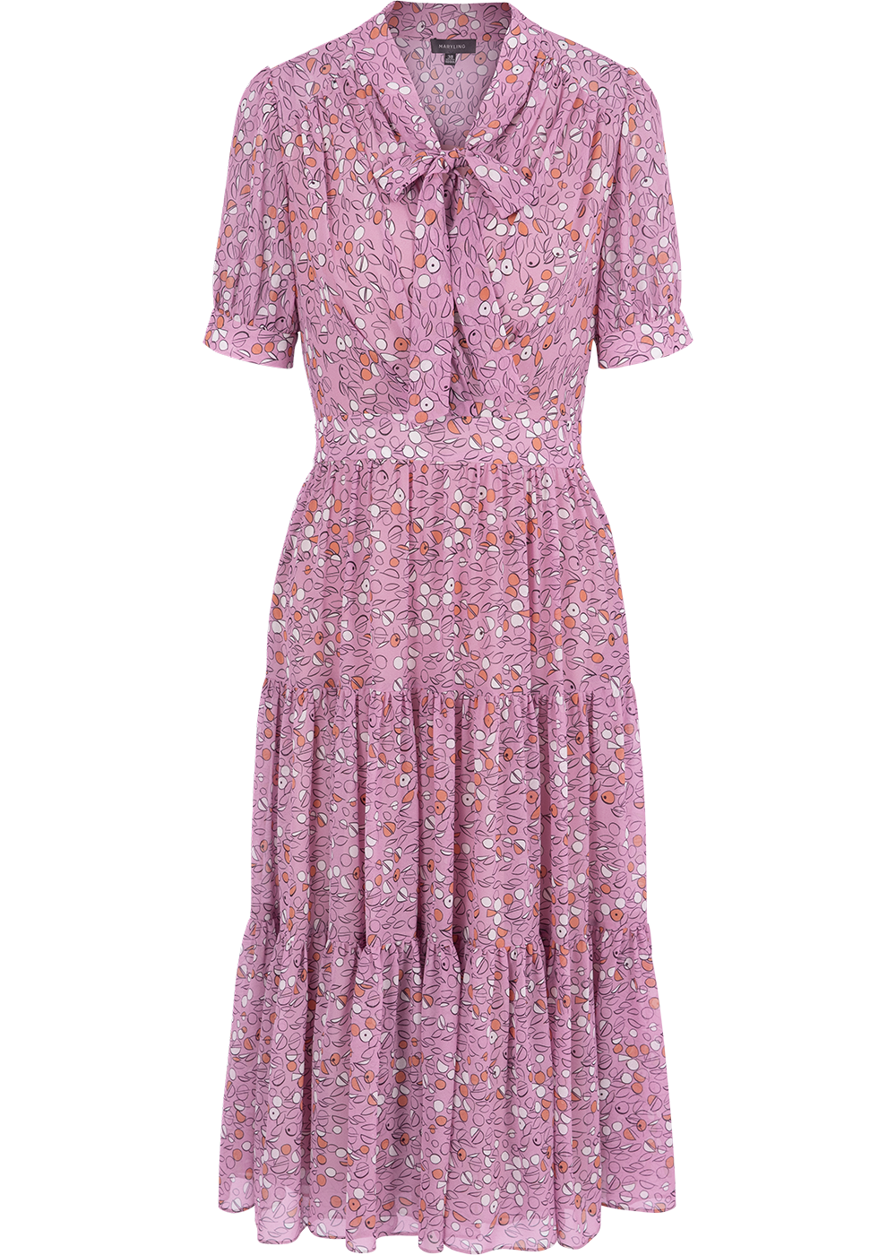SALAZIA Pink Coral Circle Print Dresses
