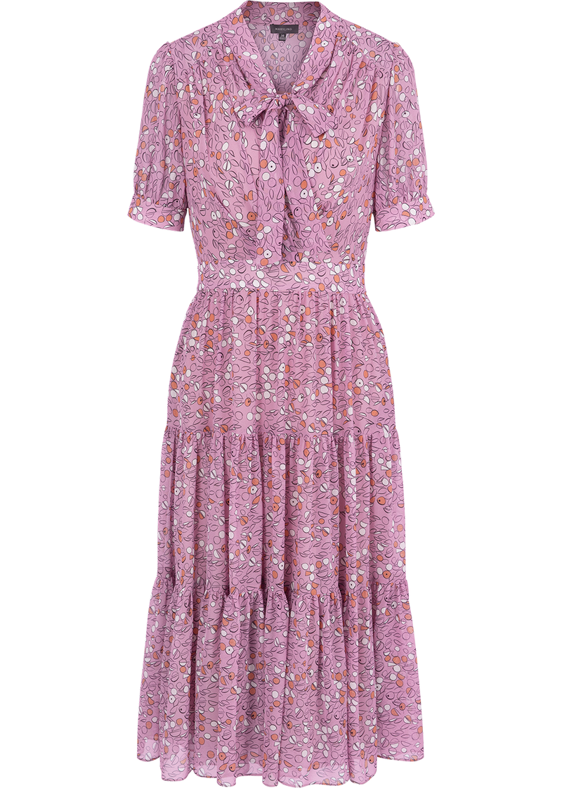 SALAZIA Pink Coral Circle Print Dresses
