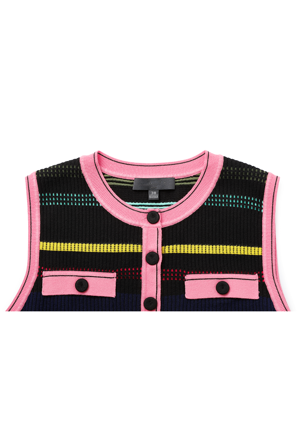 SALAZIA Black-Pink Colorblock Knit Dresses