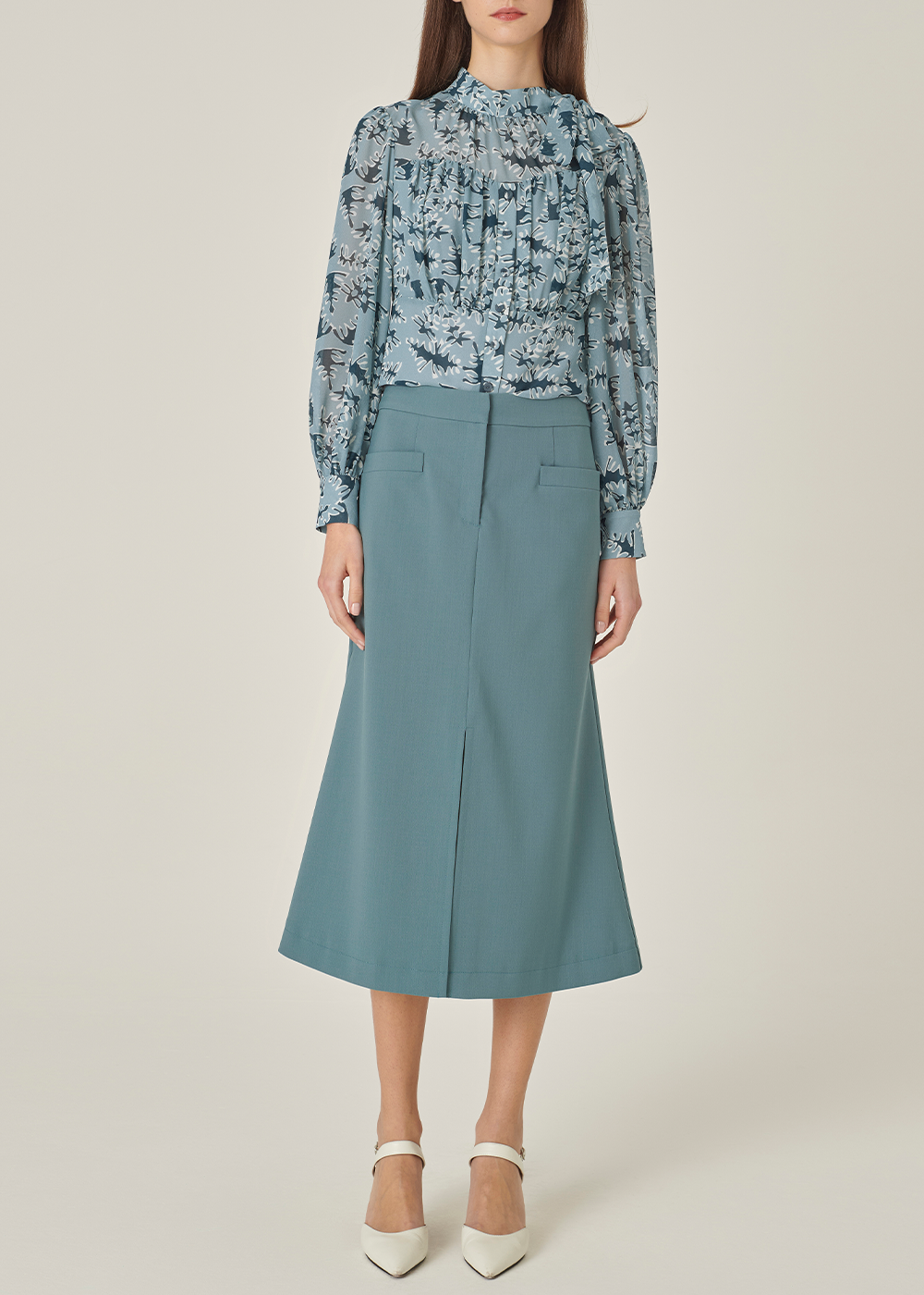 SALAZIA Misty Blue Forest Blouses