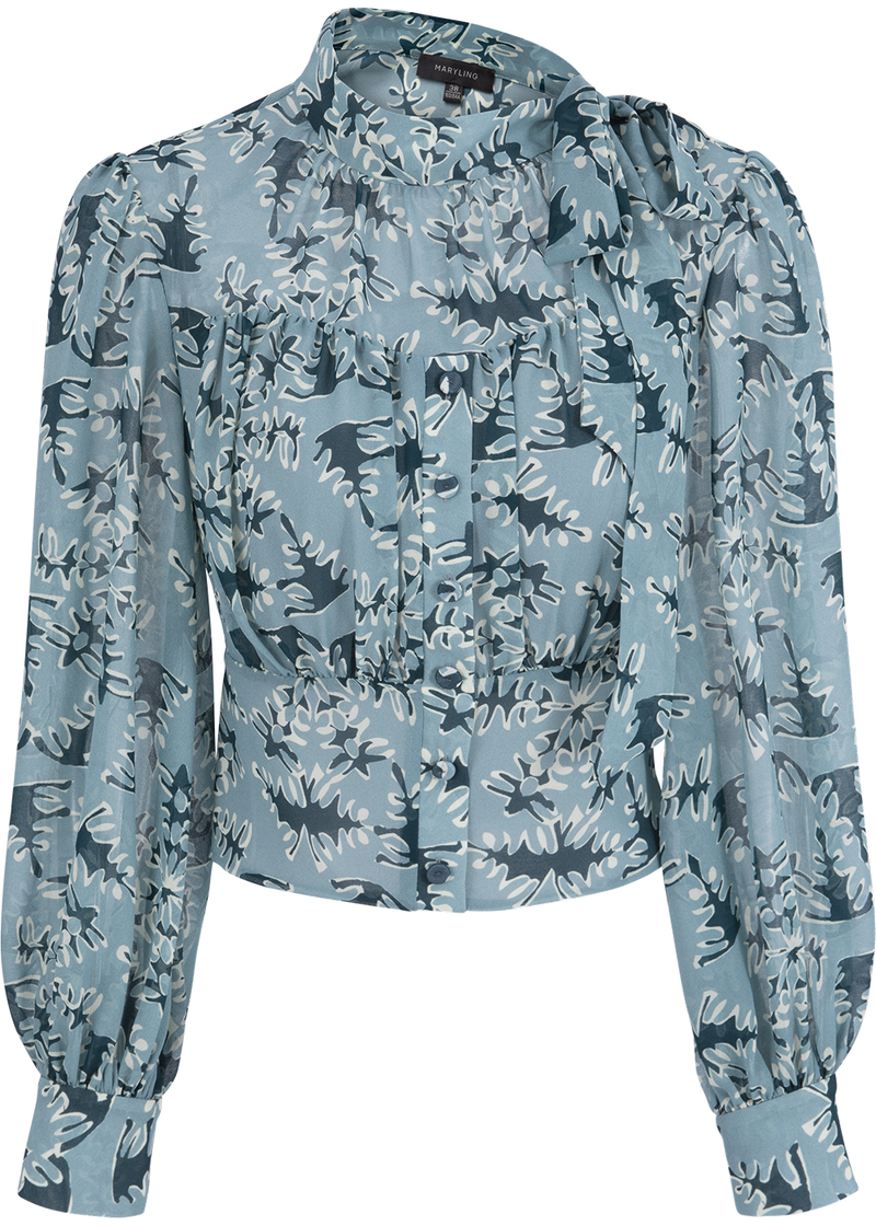 SALAZIA Misty Blue Forest Blouses