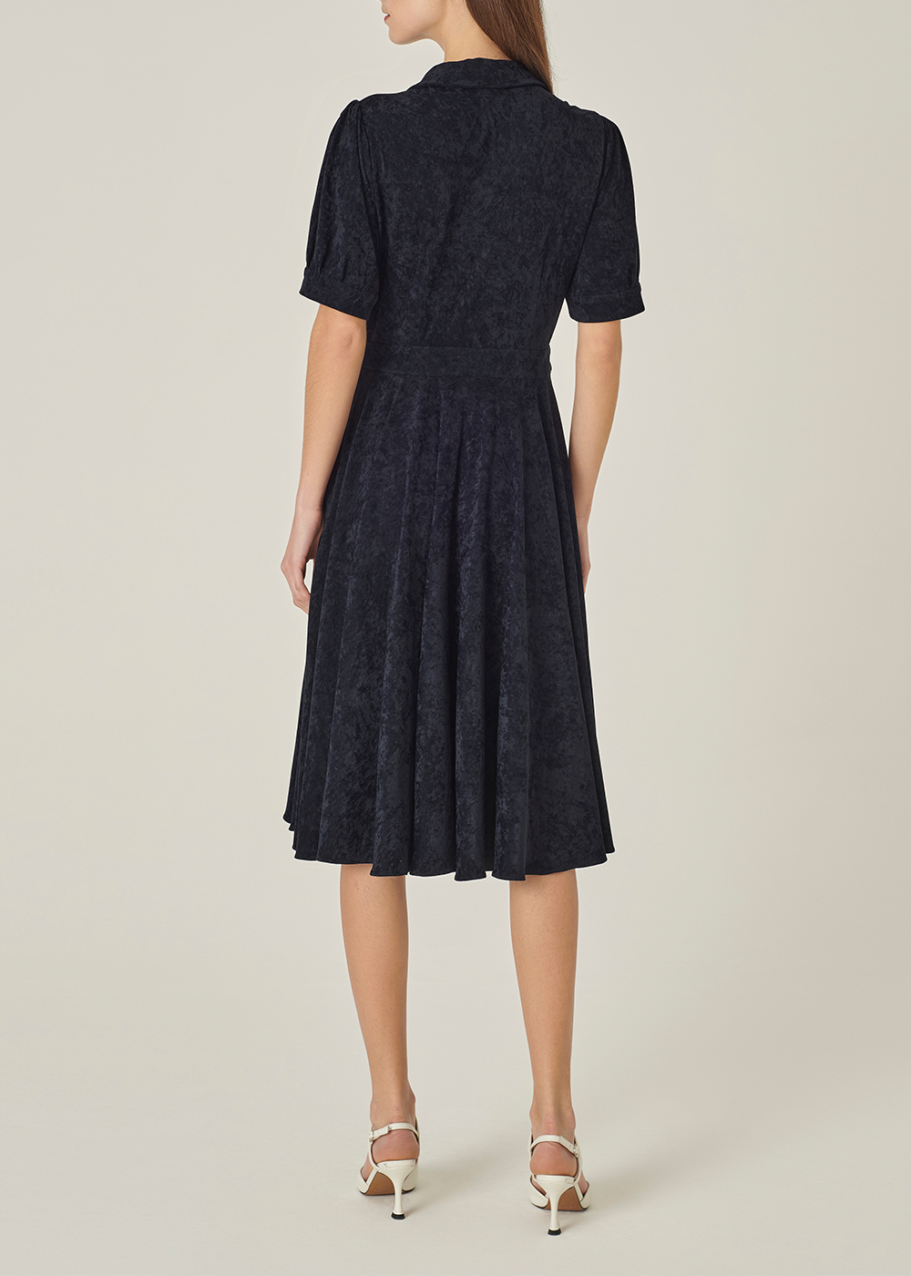 SALAZIA Deep Blue Triacetate Blend Shift Dresses