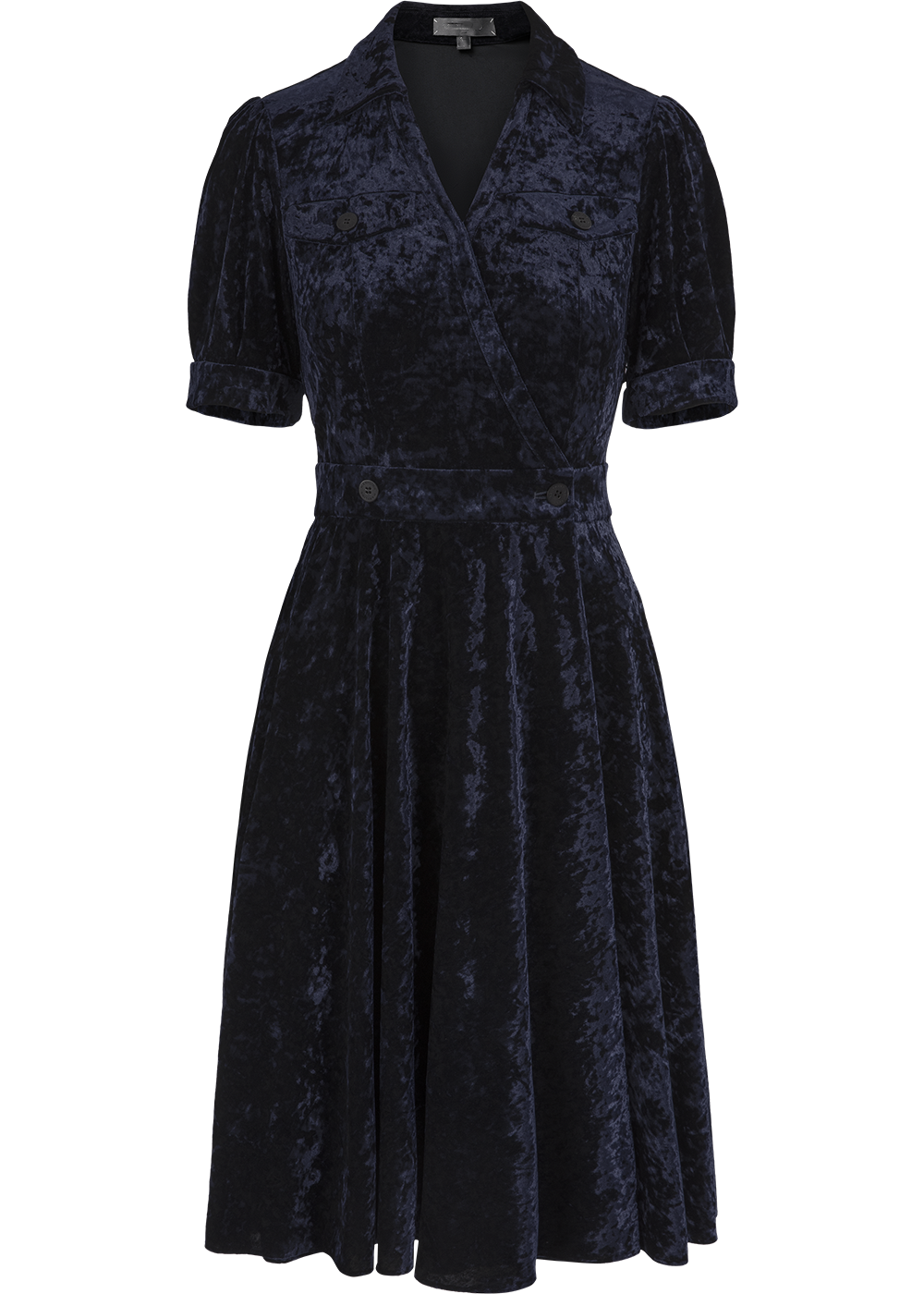 SALAZIA Deep Blue Triacetate Blend Shift Dresses