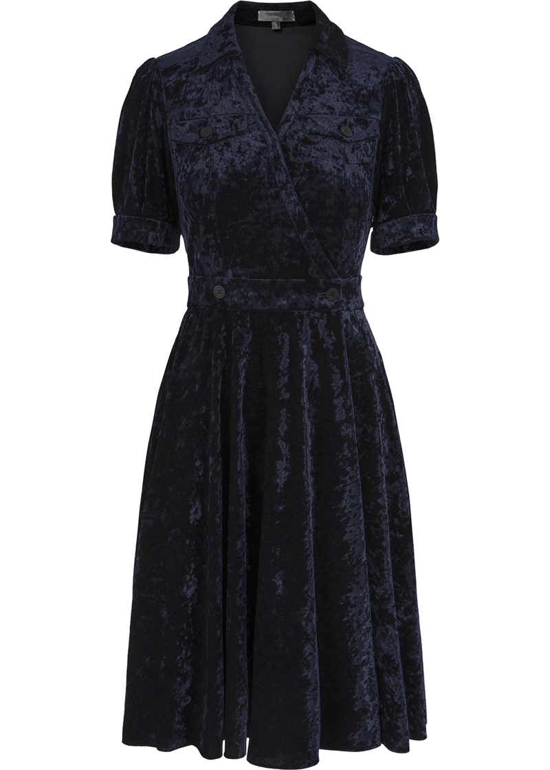 SALAZIA Deep Blue Triacetate Blend Shift Dresses